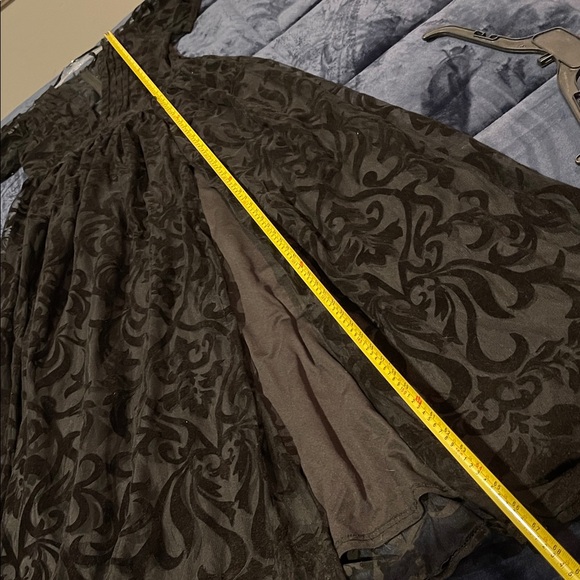 Windsor Black Sheer Short Puff Sleeve Dress 12 Very Long - Picture 5 of 12